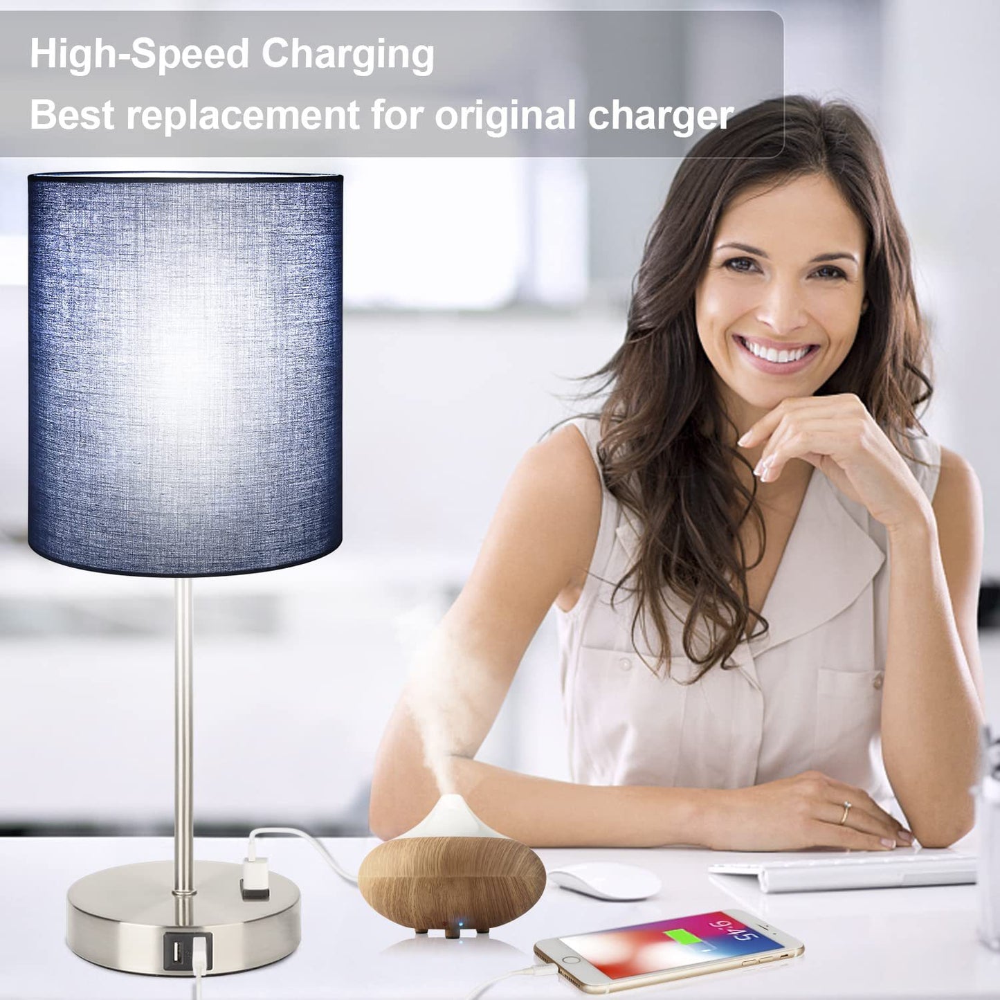 Table Lamp With USB - My Home Decor