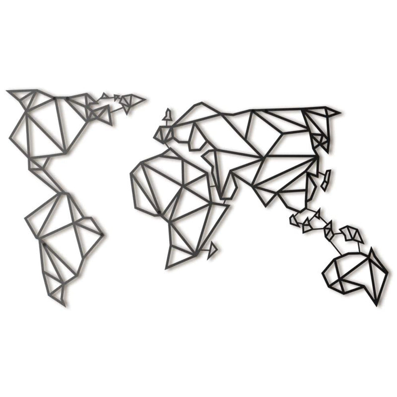 World Map Black Metal - My Home Decor