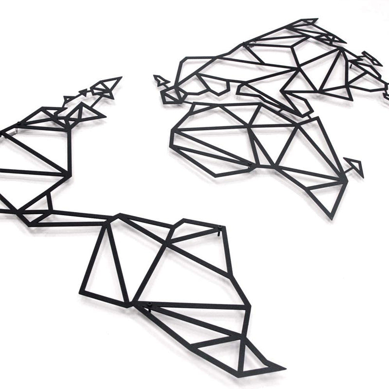World Map Black Metal - My Home Decor