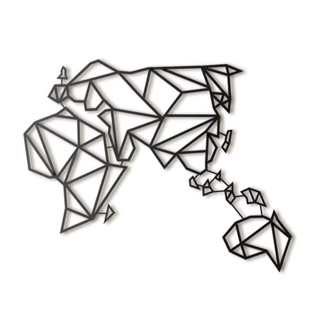 World Map Black Metal - My Home Decor